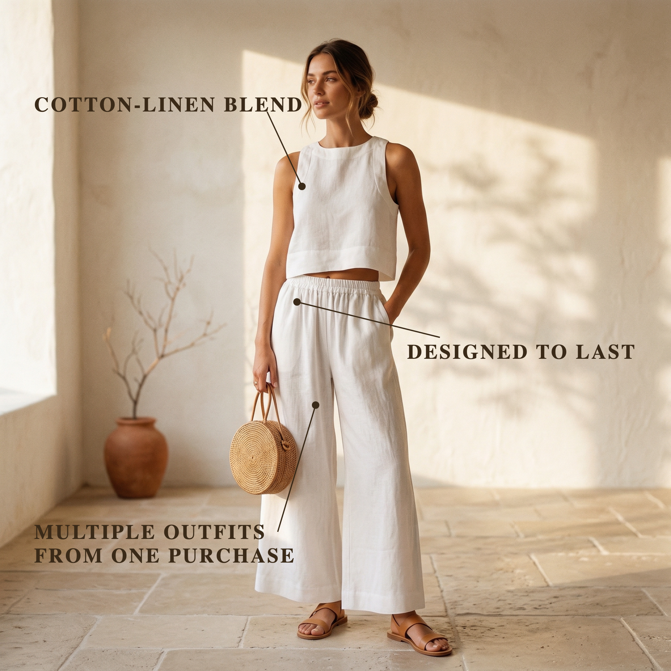 Cherra set — cotton-linen, designed to last, multiple outfits from one purchase