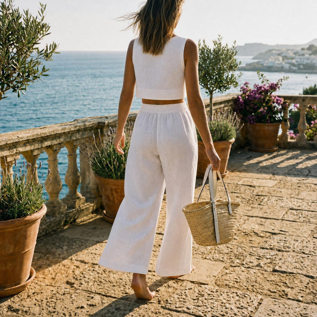 Cherra set — back view by the sea